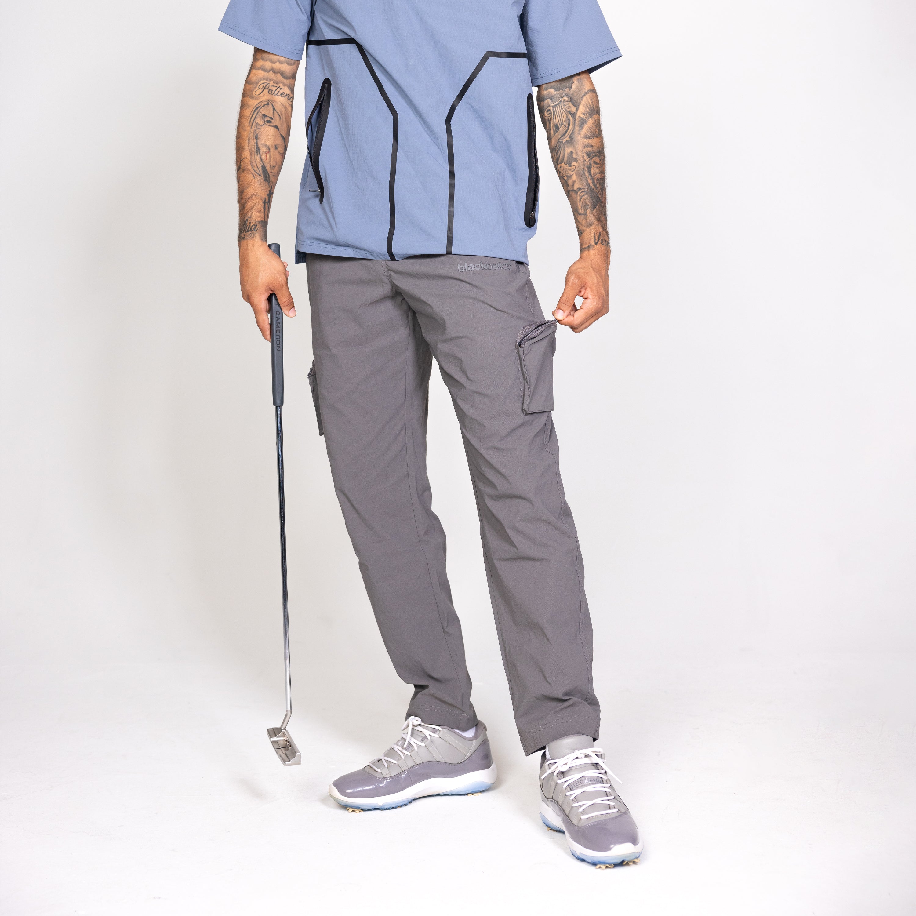 【MALBON GOLF】 Casual Pocket Cargo Pants /追跡付 Utility Cargo Pant (Grey) – Blackballed Golf